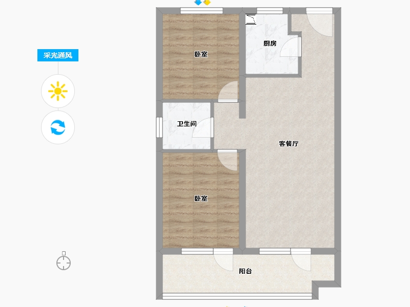 辽宁省-葫芦岛市-恒泰·时间海-71.79-户型库-采光通风