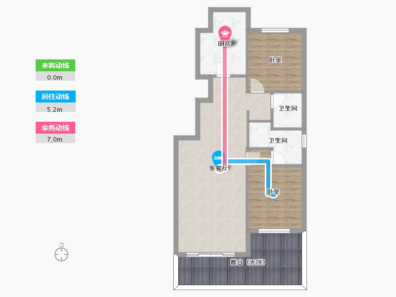 辽宁省-葫芦岛市-恒嘉渤海御景-83.61-户型库-动静线