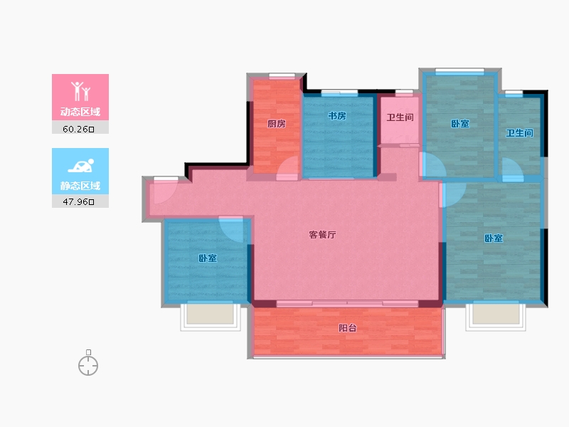 江苏省-常州市-碧桂园翡丽都会-97.99-户型库-动静分区