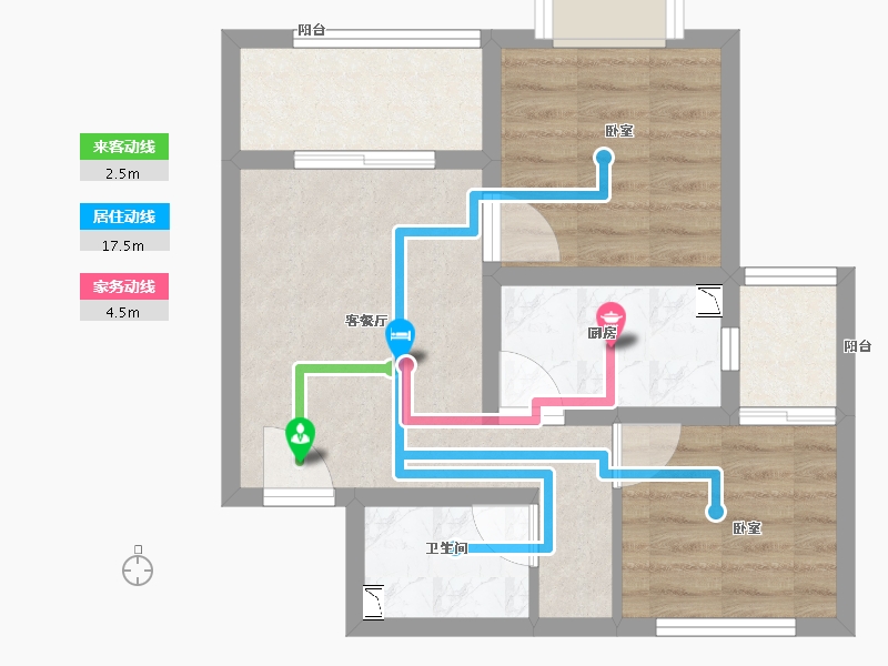 甘肃省-兰州市-恒利沃德小镇-49.70-户型库-动静线