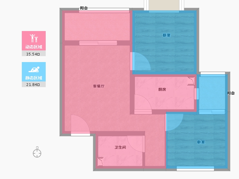 甘肃省-兰州市-恒利沃德小镇-49.70-户型库-动静分区