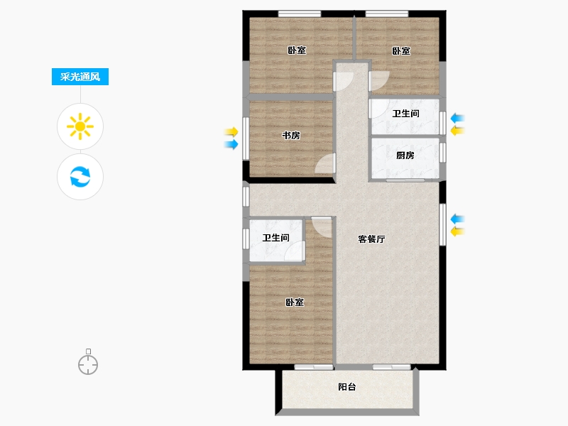 广西壮族自治区-玉林市-中鼎绿城中心-108.14-户型库-采光通风