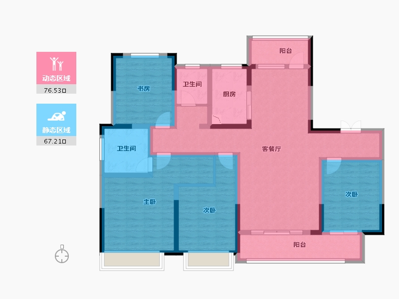 陕西省-榆林市-德通·新时代-127.31-户型库-动静分区