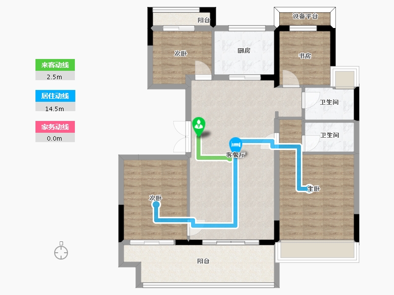 江苏省-苏州市-虞澜别院-103.20-户型库-动静线