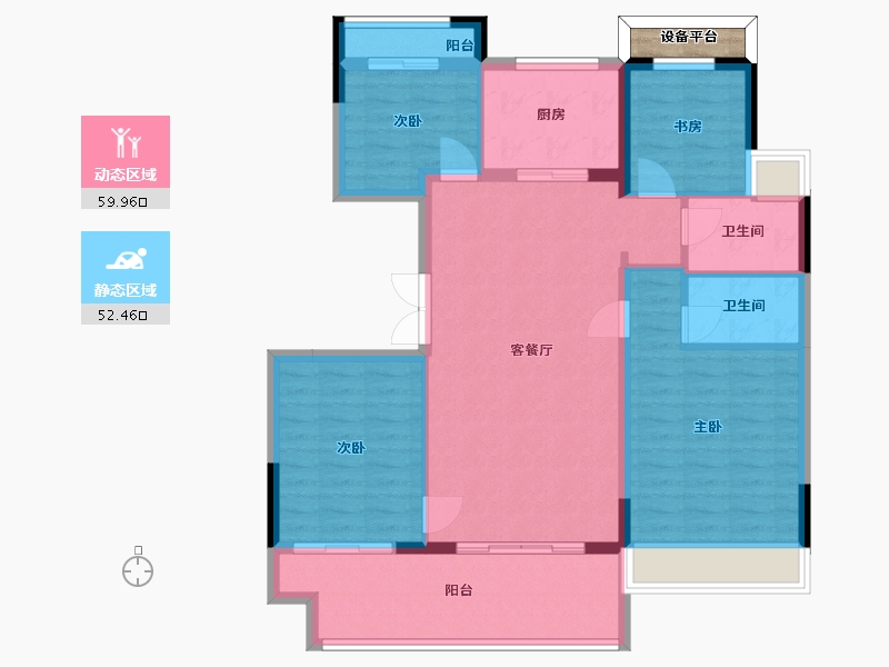 江苏省-苏州市-虞澜别院-103.20-户型库-动静分区