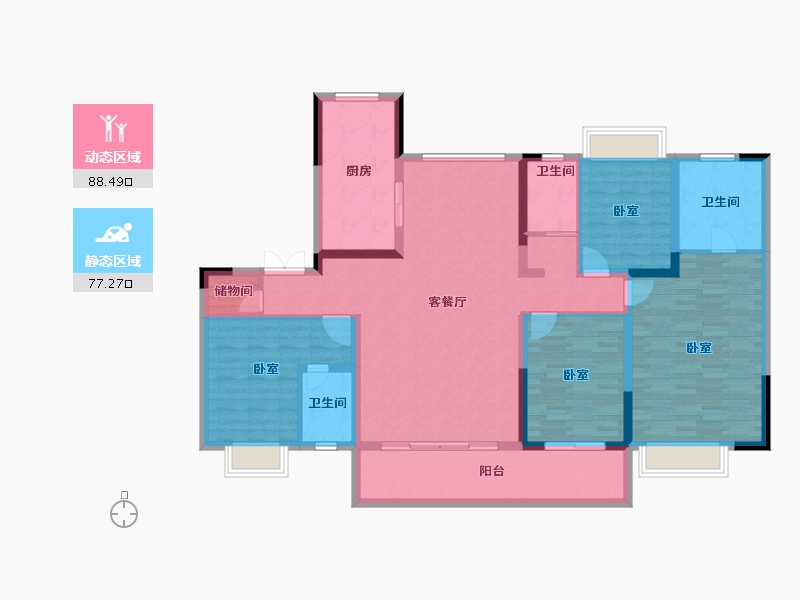 江苏省-常州市-碧桂园翡丽都会-149.99-户型库-动静分区