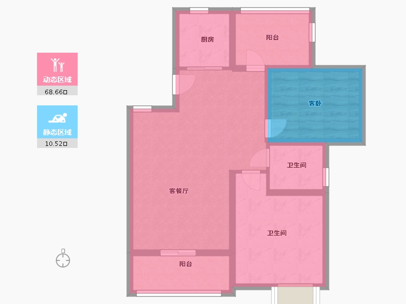 江苏省-苏州市-中铁诺德誉园-70.19-户型库-动静分区