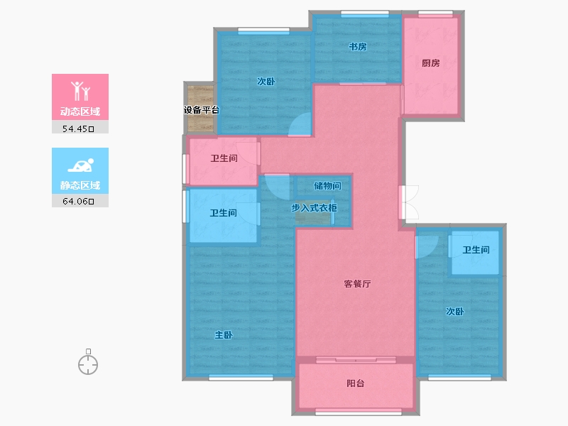 江苏省-徐州市-恒华-长安府-109.17-户型库-动静分区