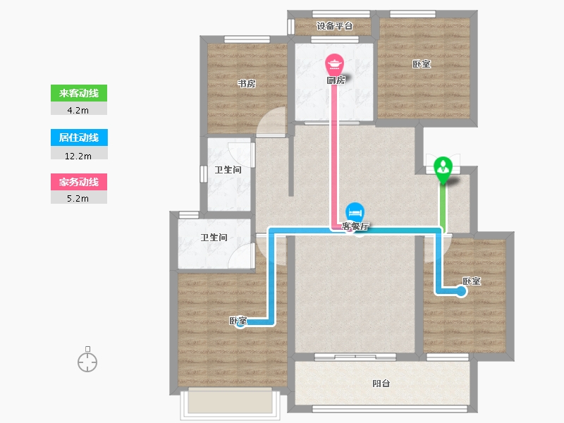 江苏省-徐州市-中海·铂悦府-106.00-户型库-动静线