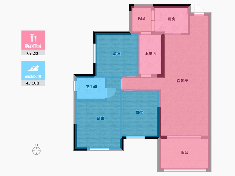 广西壮族自治区-玉林市-万昌东方巴黎湖岸-93.95-户型库-动静分区