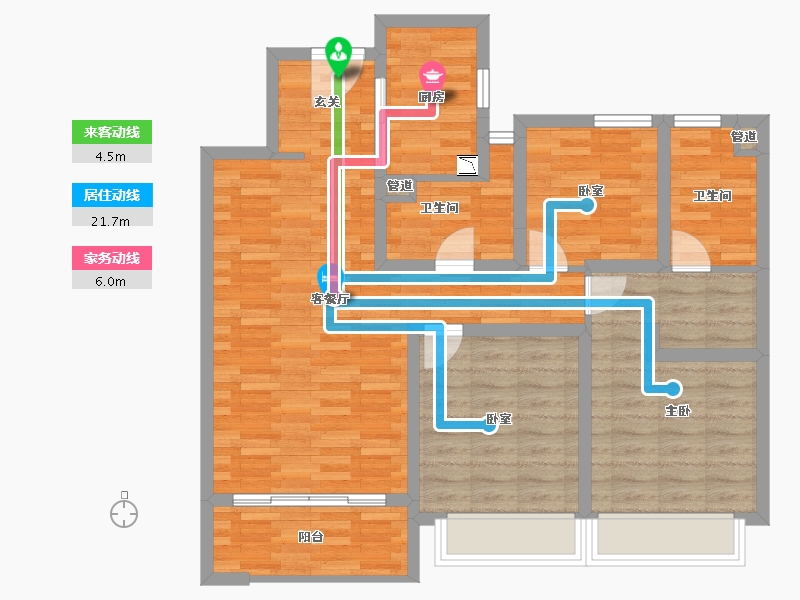 陕西省-西安市-融创观唐宸院-91.51-户型库-动静线