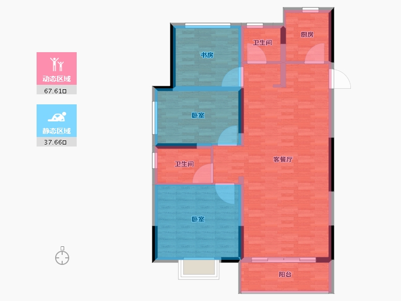 安徽省-宿州市-春江明月-94.99-户型库-动静分区