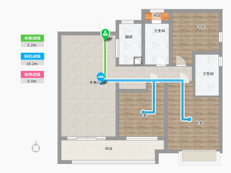 江苏省-苏州市-万科胥江城市花园-96.00-户型库-动静线