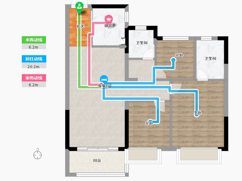 江苏省-南京市-宁滁恒大文化旅游城-80.00-户型库-动静线