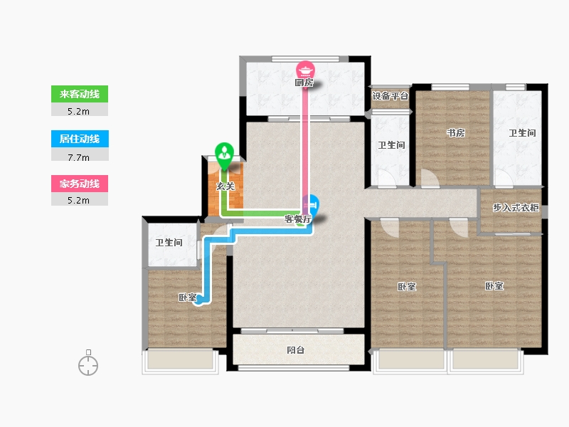 陕西省-西安市-西安碧桂园云顶-153.37-户型库-动静线