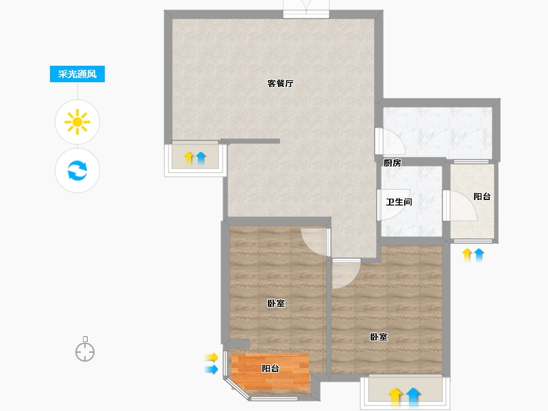 江苏省-徐州市-国华天域-74.00-户型库-采光通风