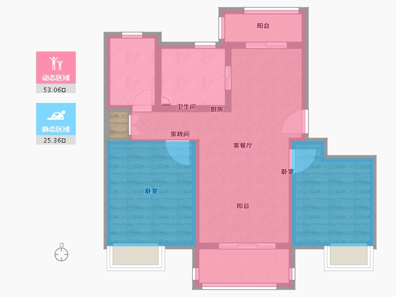 江苏省-南京市-嘉华嘉誉山-70.00-户型库-动静分区