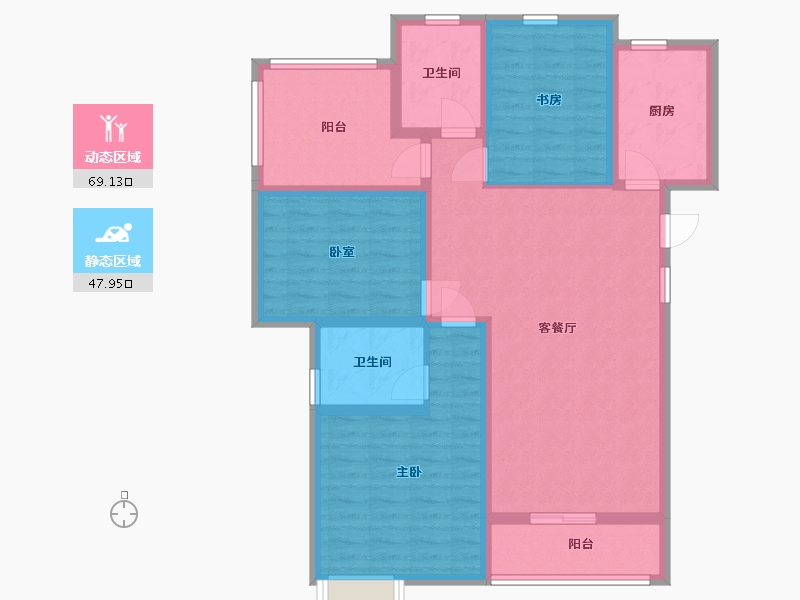 江苏省-苏州市-中铁诺德誉园-104.19-户型库-动静分区