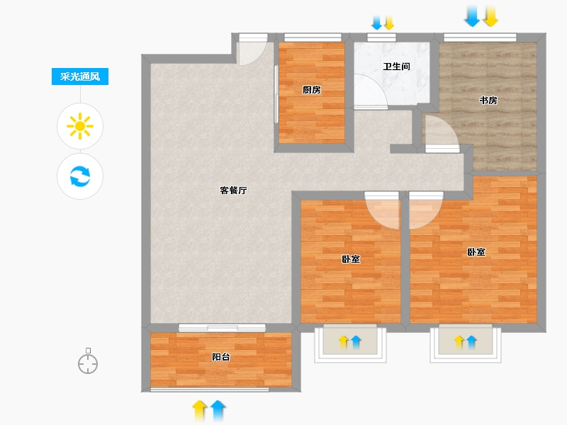 安徽省-宿州市-翰林苑·尚苑-84.00-户型库-采光通风