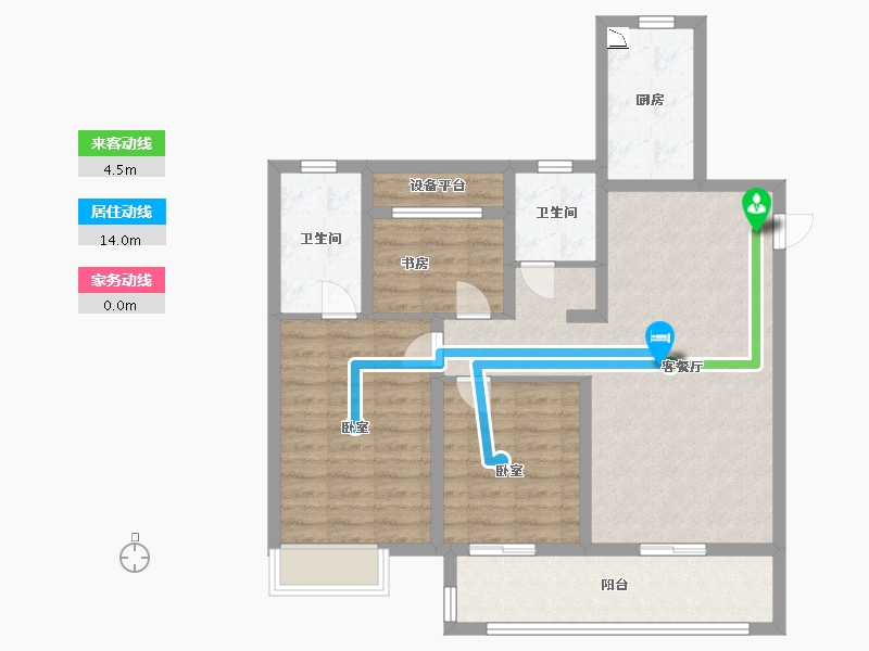 安徽省-宿州市-宿州绿地城际空间站-86.00-户型库-动静线