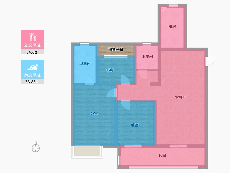 安徽省-宿州市-宿州绿地城际空间站-86.00-户型库-动静分区