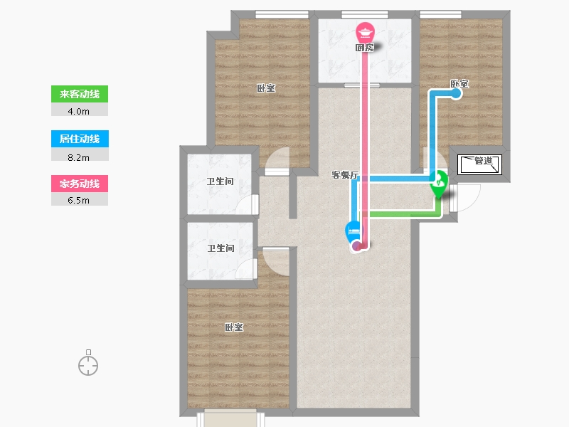 甘肃省-兰州市-普天格兰绿都-93.70-户型库-动静线