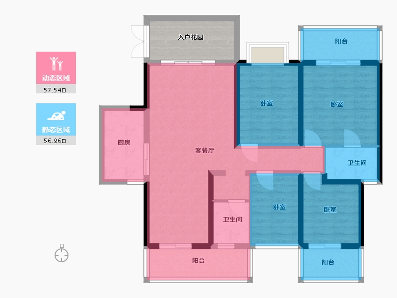 云南省-西双版纳傣族自治州-沙河小镇-109.01-户型库-动静分区