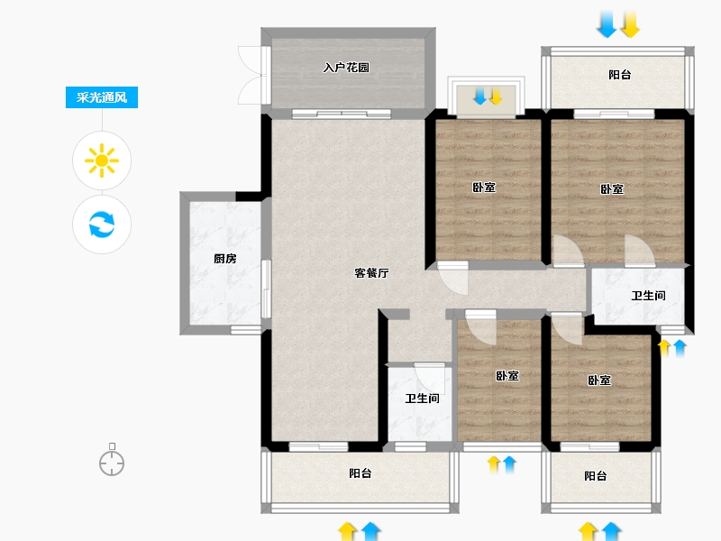 云南省-西双版纳傣族自治州-沙河小镇-109.01-户型库-采光通风