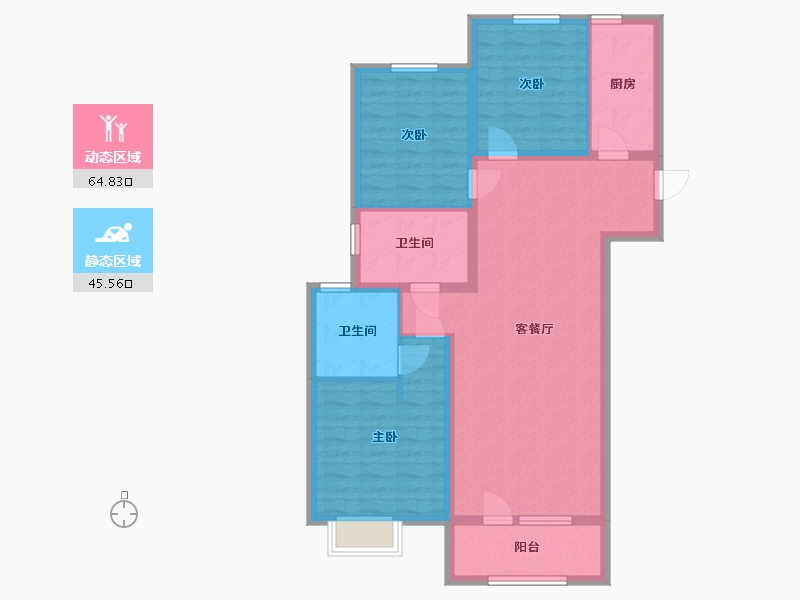 陕西省-西安市-富力白鹭湾-99.00-户型库-动静分区