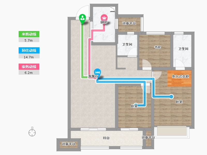 江苏省-徐州市-新城玖珑湖-94.00-户型库-动静线