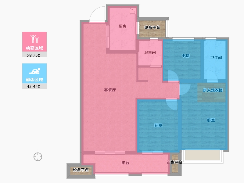 江苏省-徐州市-新城玖珑湖-94.00-户型库-动静分区