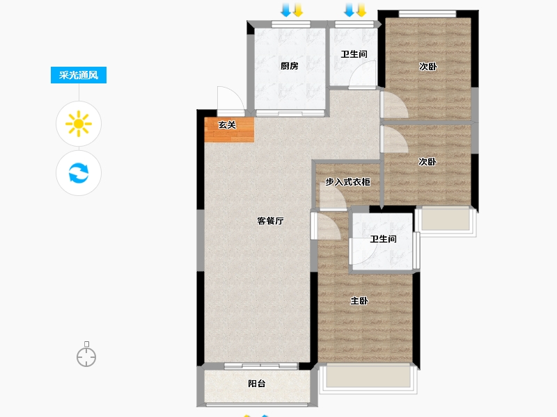 陕西省-西安市-中天峯悦-92.00-户型库-采光通风