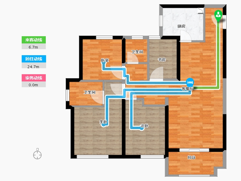 陕西省-西安市-雅居乐锦城-98.00-户型库-动静线