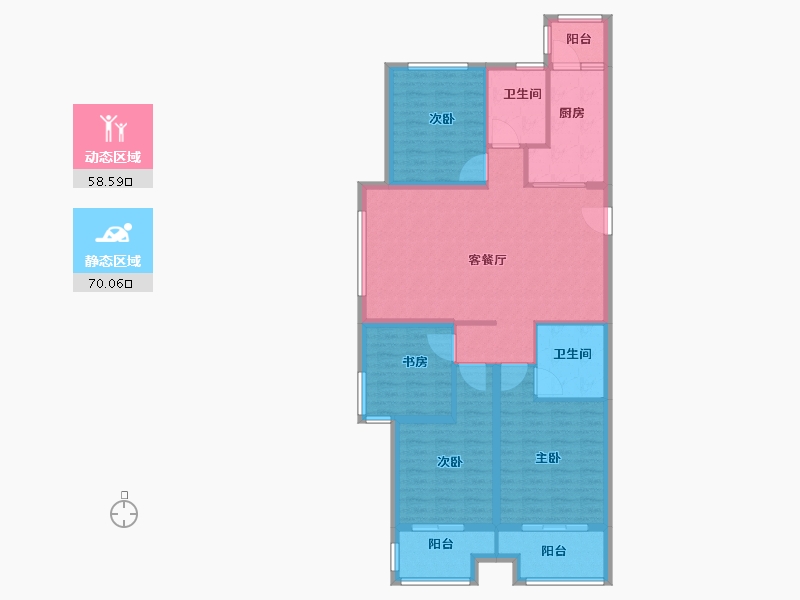 江苏省-徐州市-恒大林溪郡-116.01-户型库-动静分区