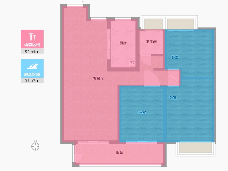 安徽省-宿州市-香格里拉未来家-87.90-户型库-动静分区