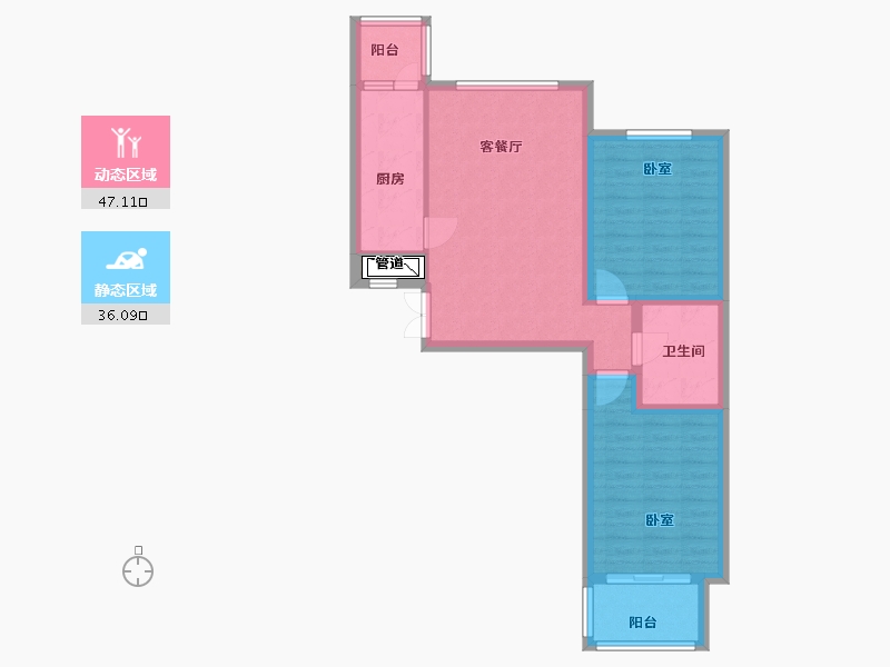 甘肃省-兰州市-扶正太和上城-74.26-户型库-动静分区