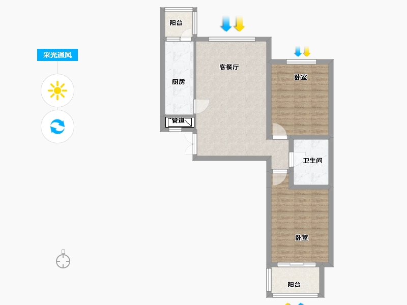 甘肃省-兰州市-扶正太和上城-74.26-户型库-采光通风