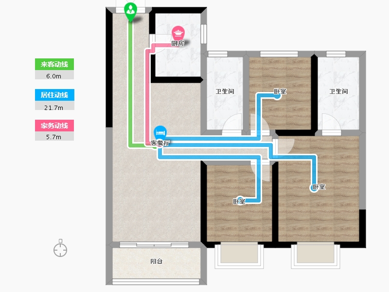 甘肃省-兰州市-城乡居壹号苑-81.20-户型库-动静线