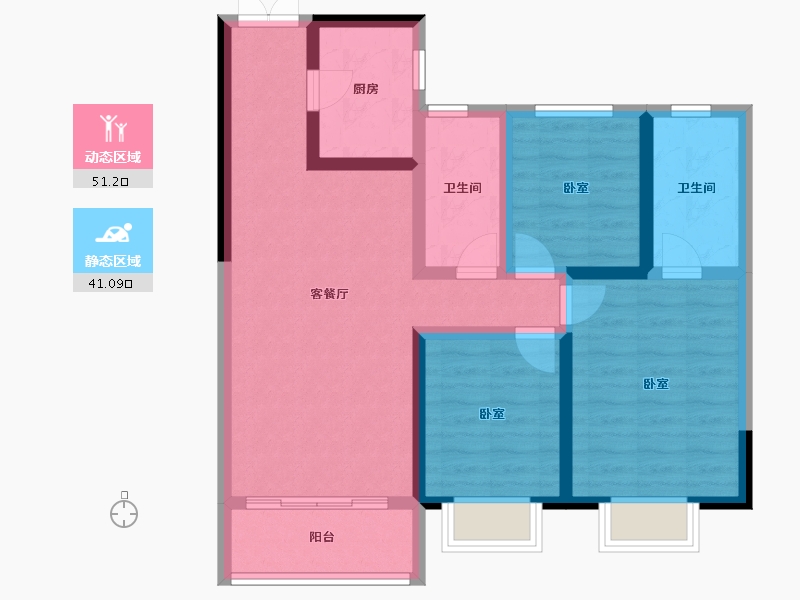 甘肃省-兰州市-城乡居壹号苑-81.20-户型库-动静分区