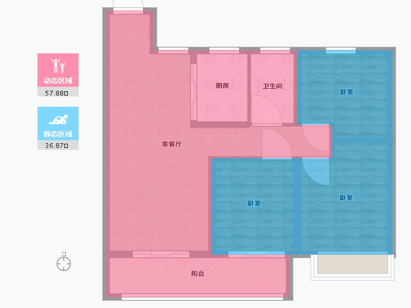 安徽省-宿州市-香格里拉未来家-85.41-户型库-动静分区