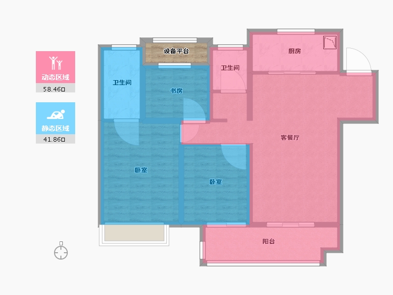 安徽省-宿州市-宿州绿地城际空间站-92.00-户型库-动静分区