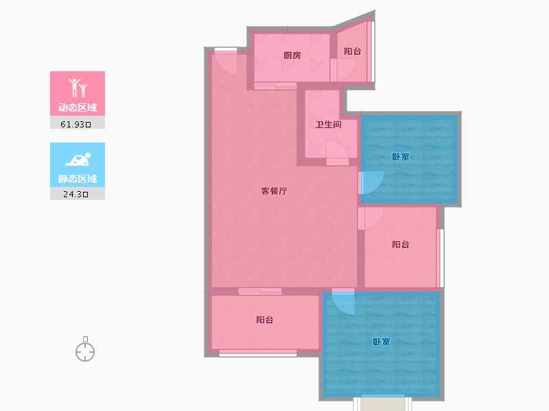 广西壮族自治区-玉林市-天湖御林湾-76.12-户型库-动静分区