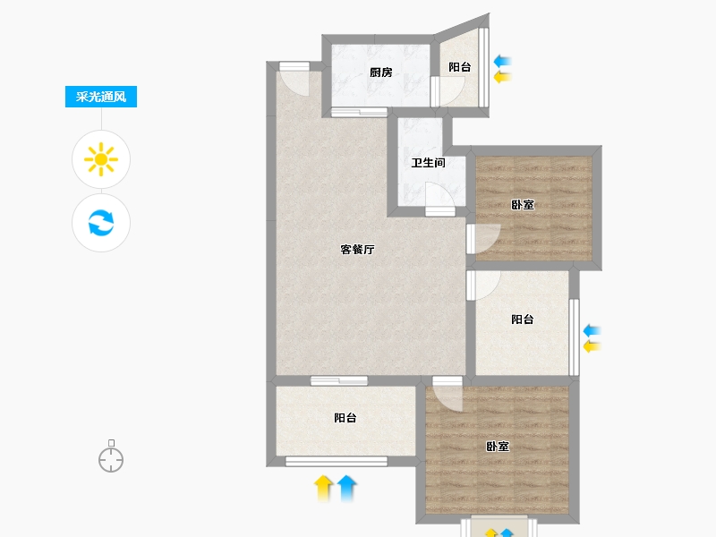 广西壮族自治区-玉林市-天湖御林湾-76.12-户型库-采光通风