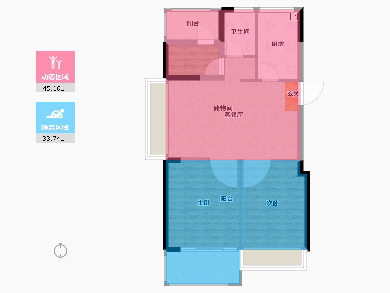 江苏省-南京市-誉峰苑-71.46-户型库-动静分区