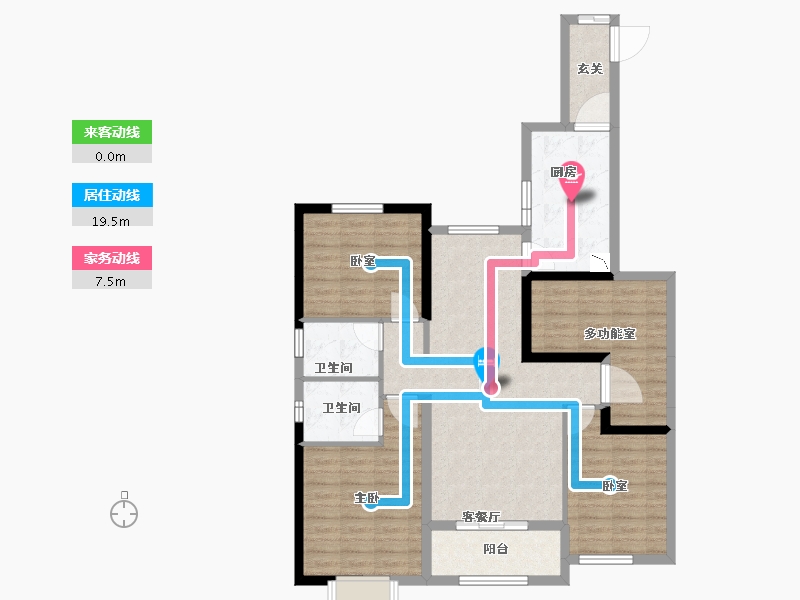 甘肃省-兰州市-安宁公馆-101.00-户型库-动静线