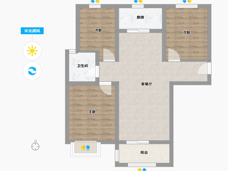 陕西省-西安市-九境城-68.99-户型库-采光通风