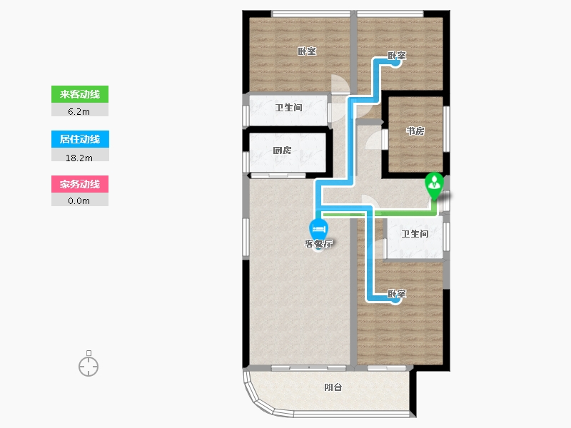 广西壮族自治区-玉林市-中鼎绿城中心-105.90-户型库-动静线