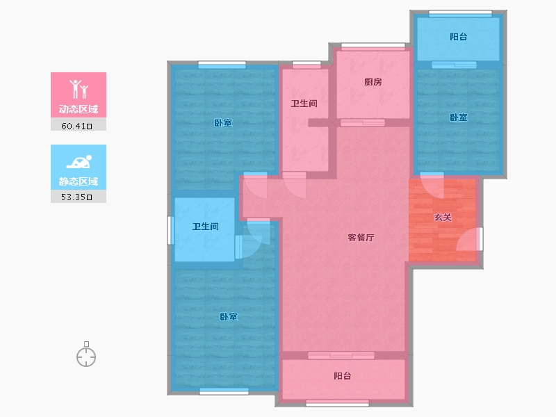 陕西省-西安市-清渭公馆-100.76-户型库-动静分区