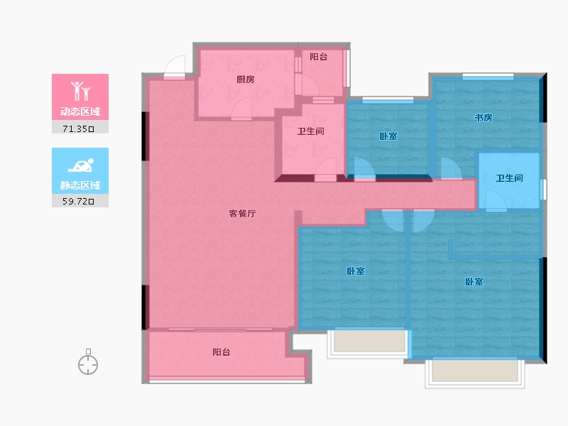 贵州省-遵义市-恒大翡翠华庭-118.00-户型库-动静分区