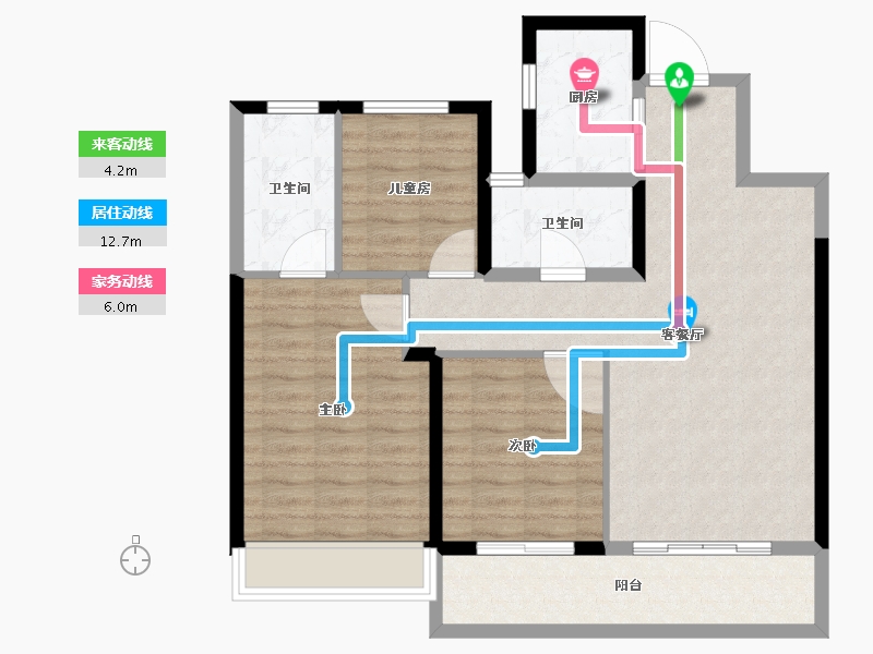 江苏省-徐州市-美的金科·云筑-90.00-户型库-动静线